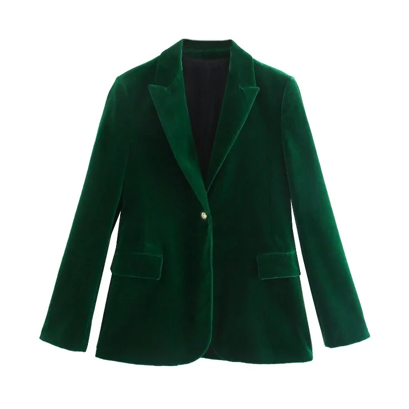 Velvet Blazer Vintage - Elegant Velvet Women Blazer Fashion Office
