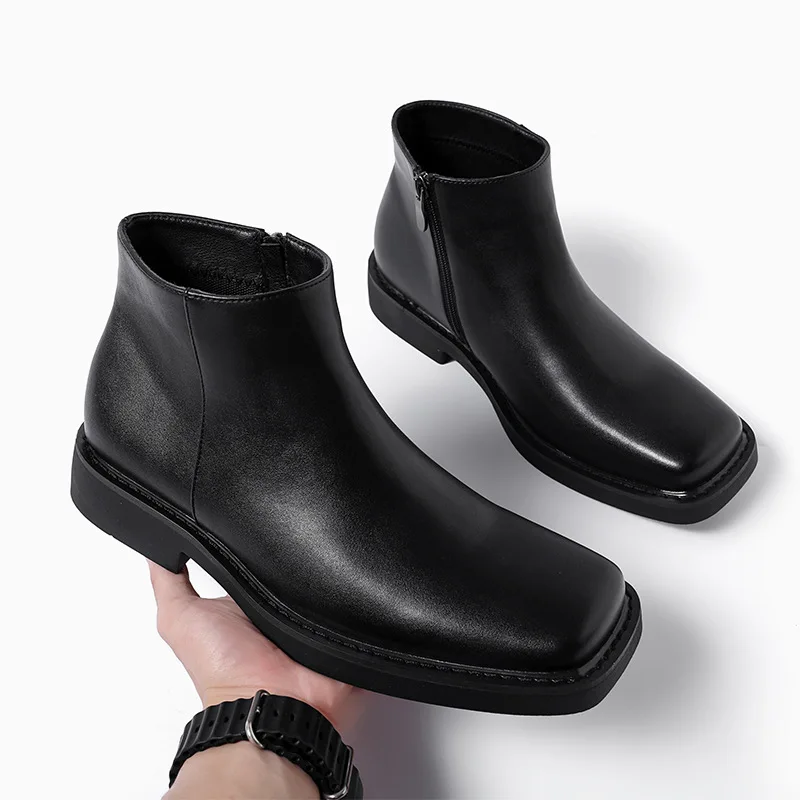 Vintage Fashion Online - Black New Fashion Men Casual Leather