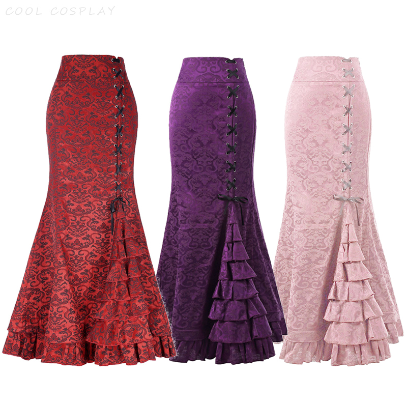 Vintage Victorian Fashion - Long Skirts Women Punk Fish Tail
