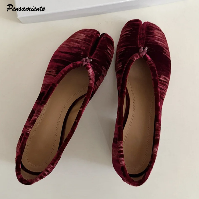 Vintage Fashion Online - Fashion Pleated Designer Flannel Split toe