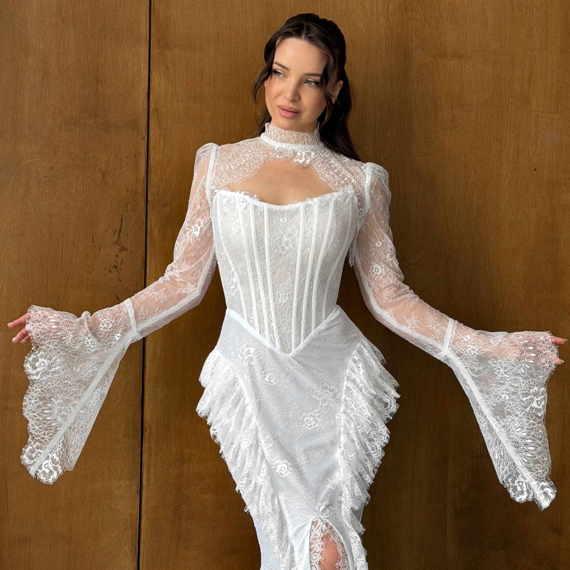 Vintage Fashion Jacket - Vintage Bridal Jackets High Neck Cutout