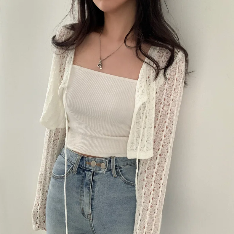 Women Tie Front Crop Cardigan  - đánh giá và giá Crochet Top Boho