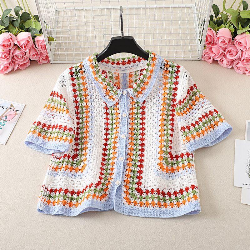Button Up Crochet Shirt for Wo - đánh giá và giá Crochet Top Boho