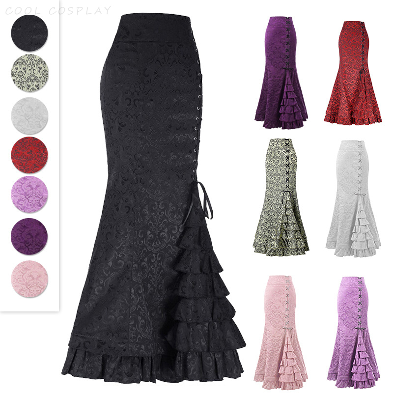 Long Skirts Women Punk Fish Ta - đánh giá và giá Vintage Victorian Fashion