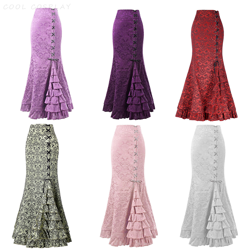 Long Skirts Women Punk Fish Ta - đánh giá và giá Vintage Victorian Fashion
