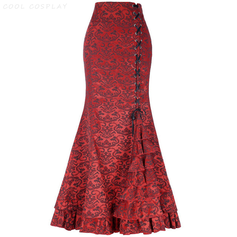 Long Skirts Women Punk Fish Ta - đánh giá và giá Vintage Victorian Fashion