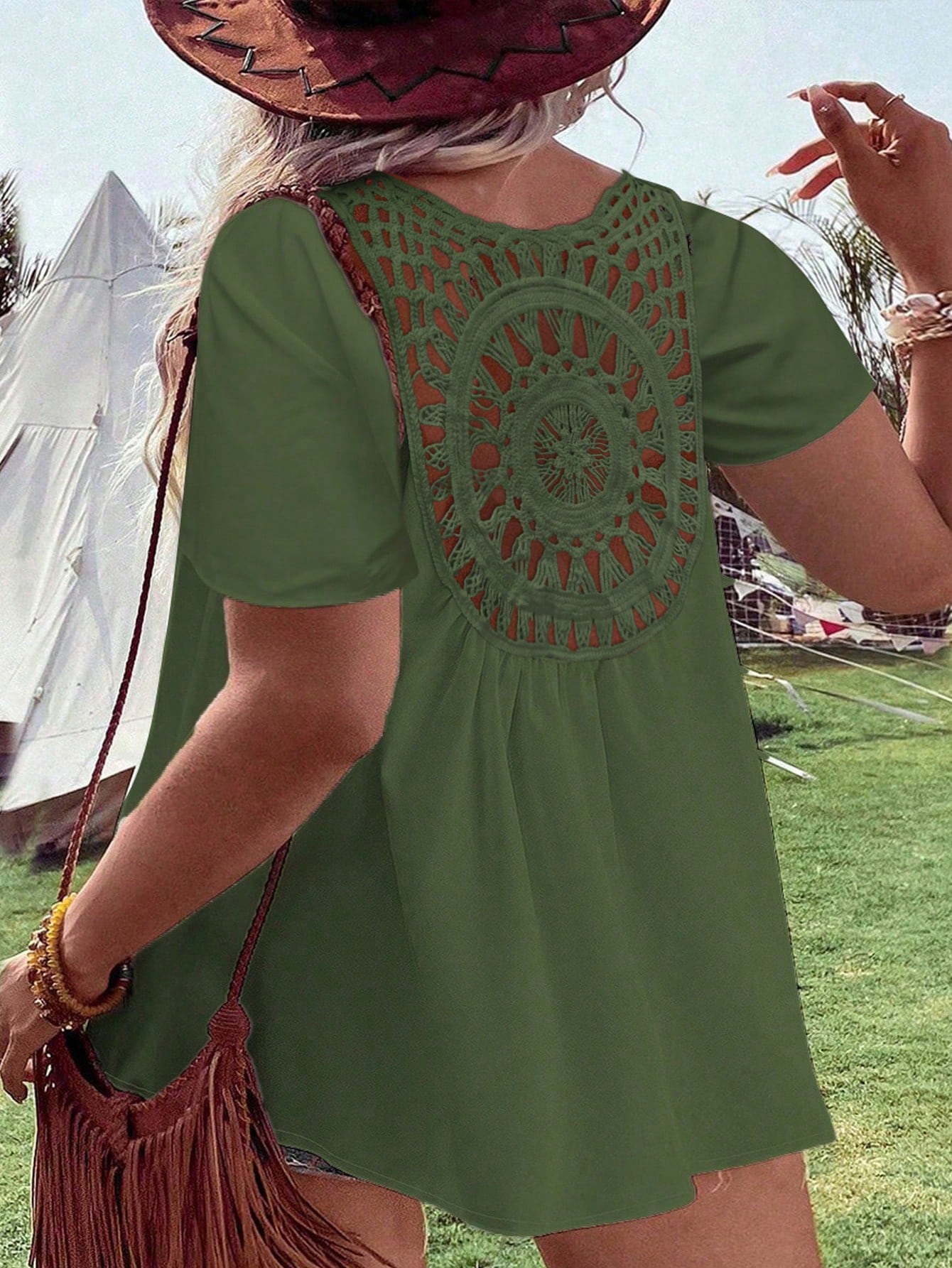 Women's Plus Size Crochet Back - đánh giá và giá Crochet Top Boho