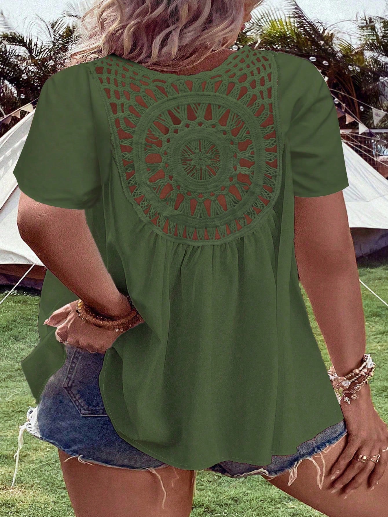 Women's Plus Size Crochet Back - đánh giá và giá Crochet Top Boho