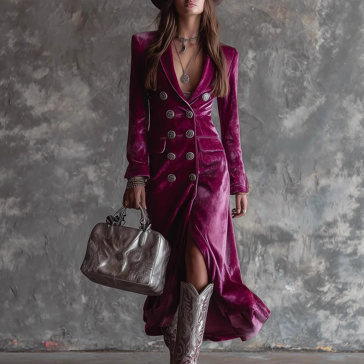 Vintage Velvet Long Blazer Dre - đánh giá và giá Velvet Blazer Vintage