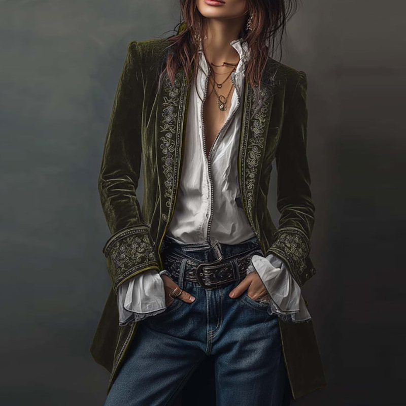 New Women Winter Coats and Jac - đánh giá và giá Velvet Blazer Vintage
