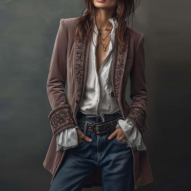New Women Winter Coats and Jac - đánh giá và giá Velvet Blazer Vintage