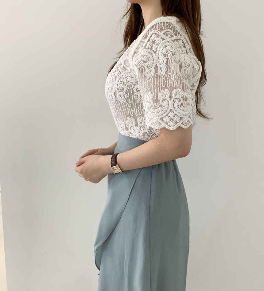 Sheer Embroidery Lace Blouse C - đánh giá và giá Crochet Top Boho