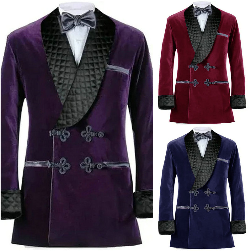 Double Breasted Purple Velvet  - đánh giá và giá Velvet Blazer Vintage