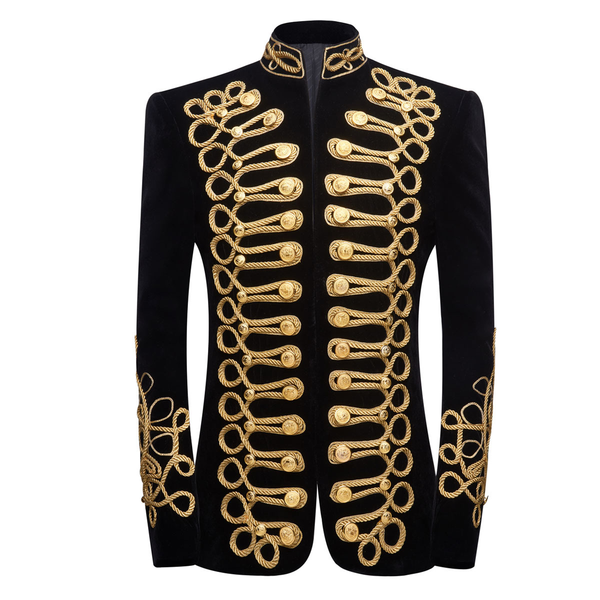 Men's Standing Collar Gold Bla - đánh giá và giá Velvet Blazer Vintage